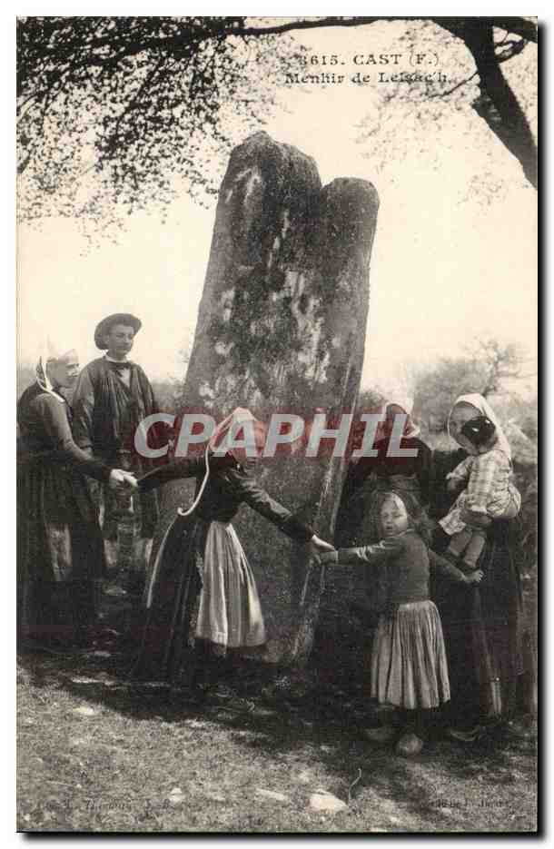 CPA Menhir Dolmen Cast Menhir de Lelsac
