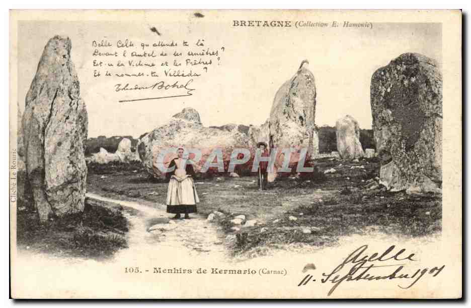 CPA Menhir Dolmen Bretagne Menhirs de Kermario