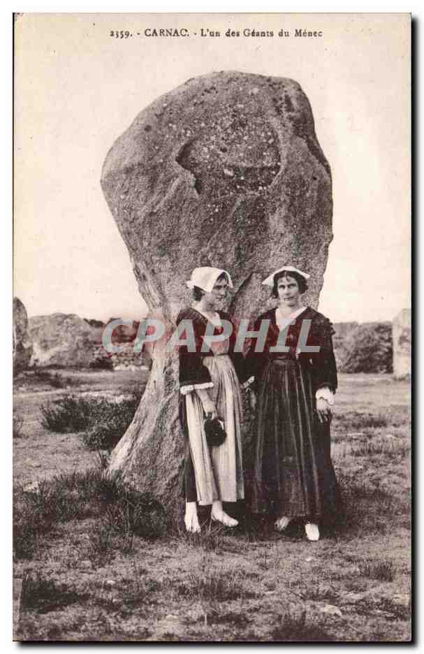 CPA Menhir Dolmen CArnac L'un des geants du Menec