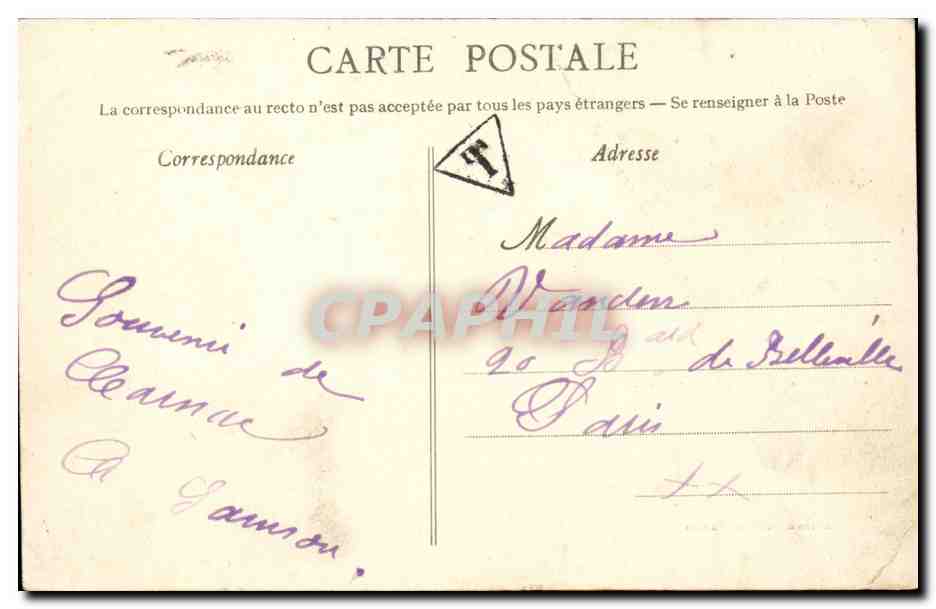 CPA Menhir Dolmen Carnac Dolmen de mane Kerioned — Rückseite
