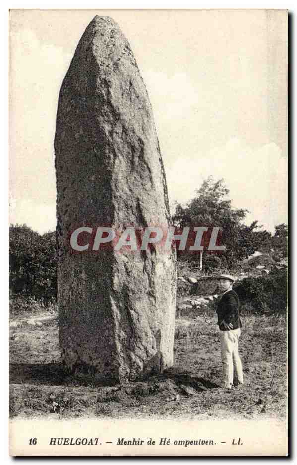 CPA Menhir Dolmen Huelgoat Menhir de He ampeulven