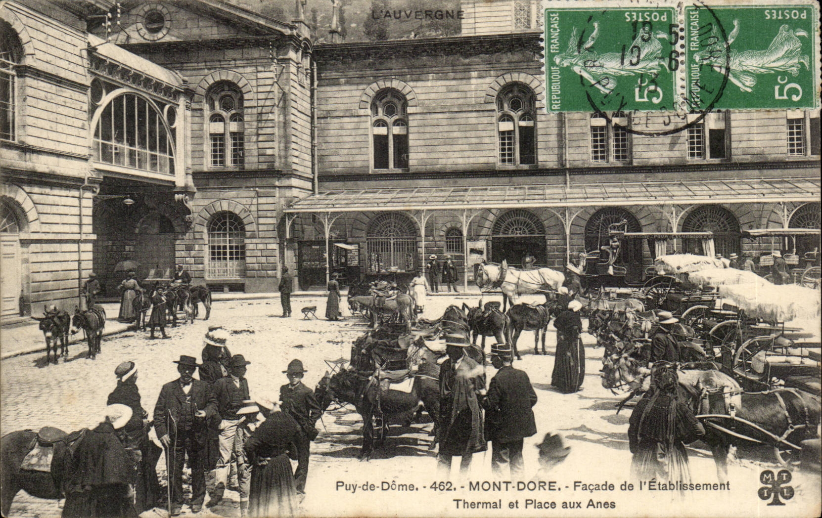 Puy-de-Dôme - Mont-Dore - Facha de la Estación Termal y Plaza de los Asnos
