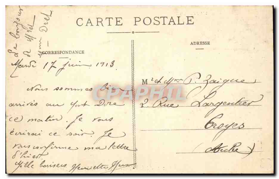 Mont-Dore — vue panoramique avec portrait féminin — éditeur anonyme, n° 245 — Reverso