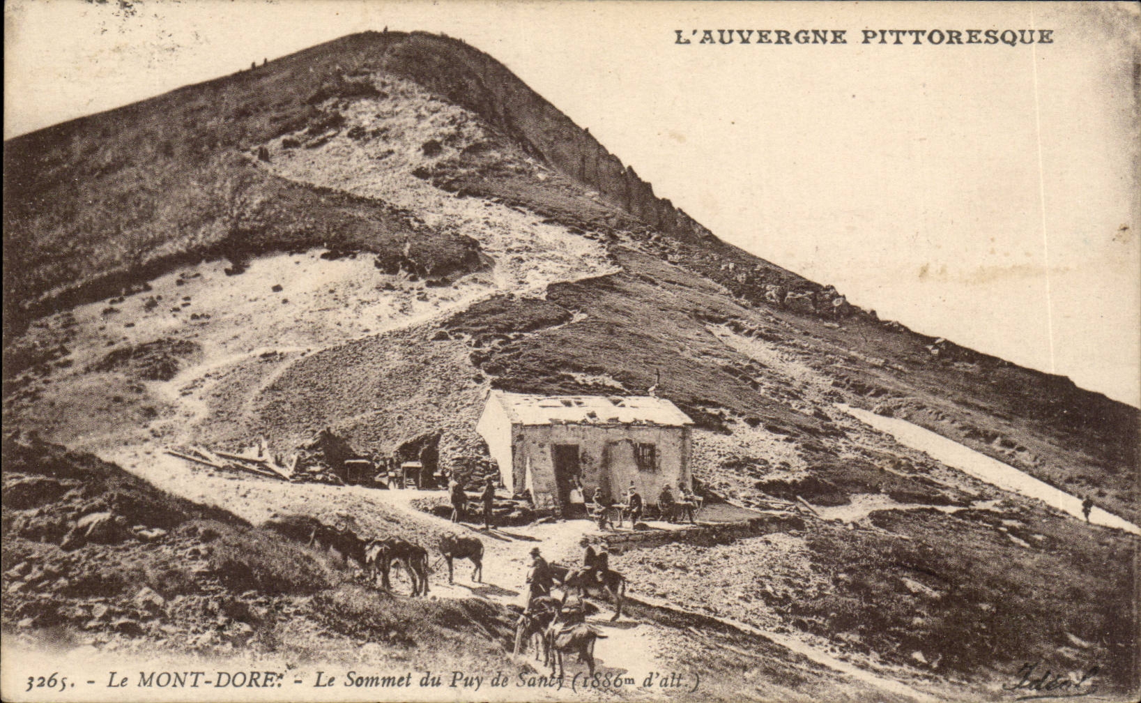 CPA Auvergne Le mont dore Le sommet du Puy de Sancy (ane donkey)