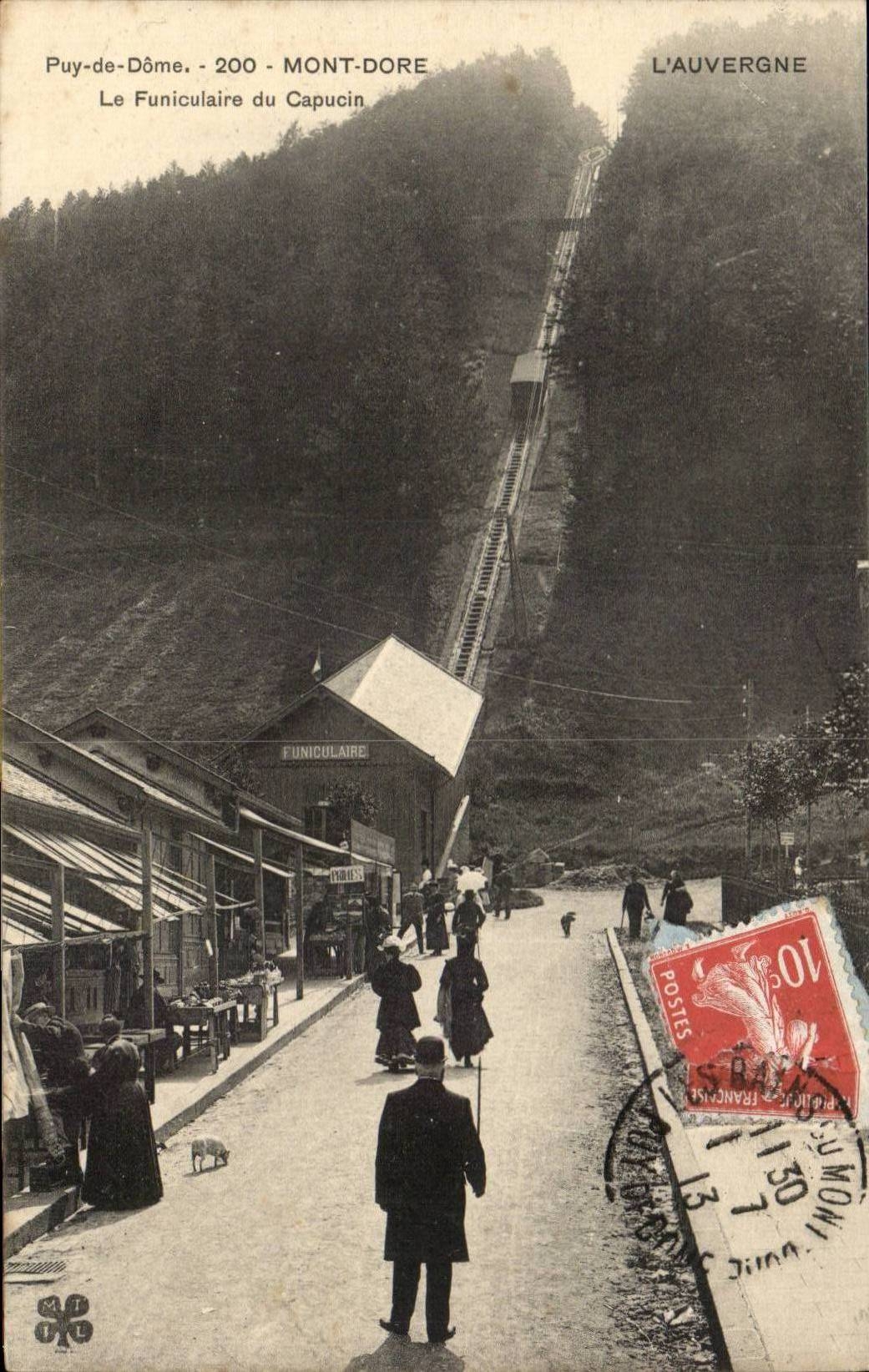 CPA Auvergne Mont Dore Le funiculaire du Capucin