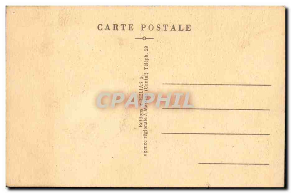 CPA Cantal Condat en Feniers L'hotel des voyageurs  — Rückseite