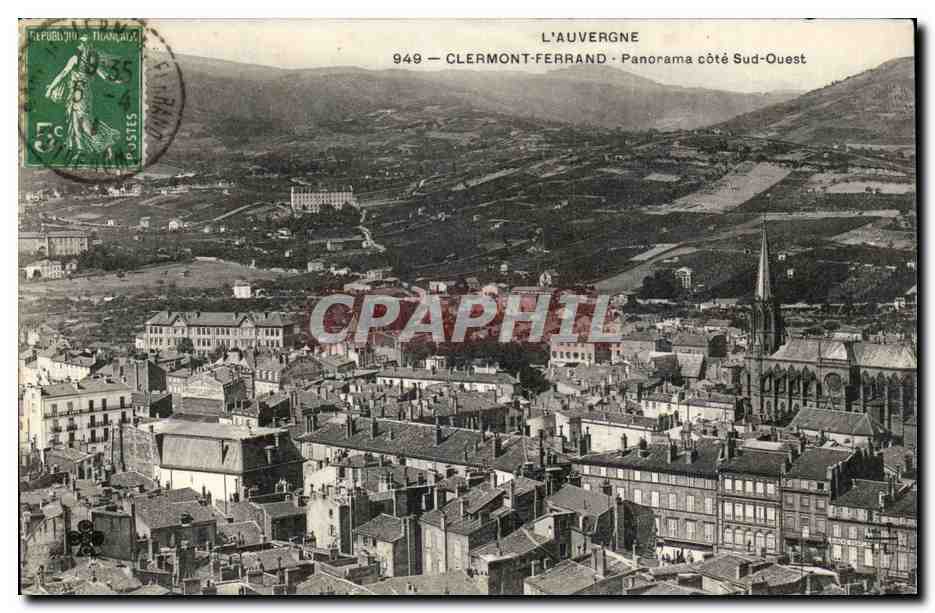 CPA Clermont Ferrand Panorama Cote Sud ouest