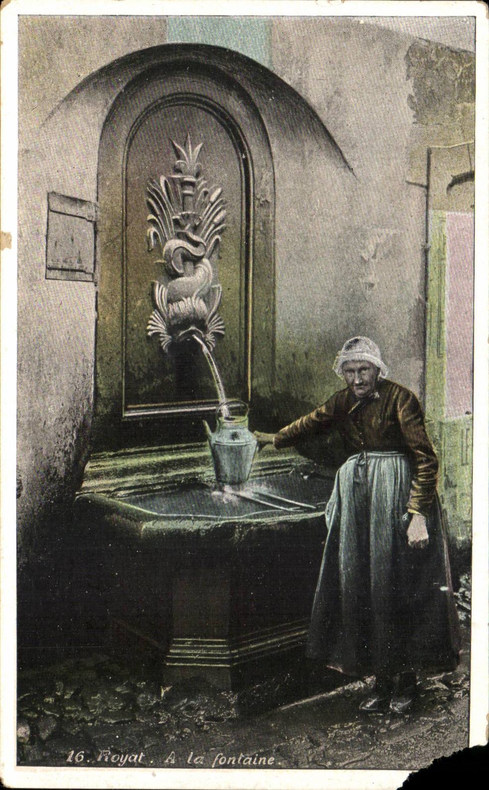 Royat — À la fontaine — Éditeur non identifié, n° 16