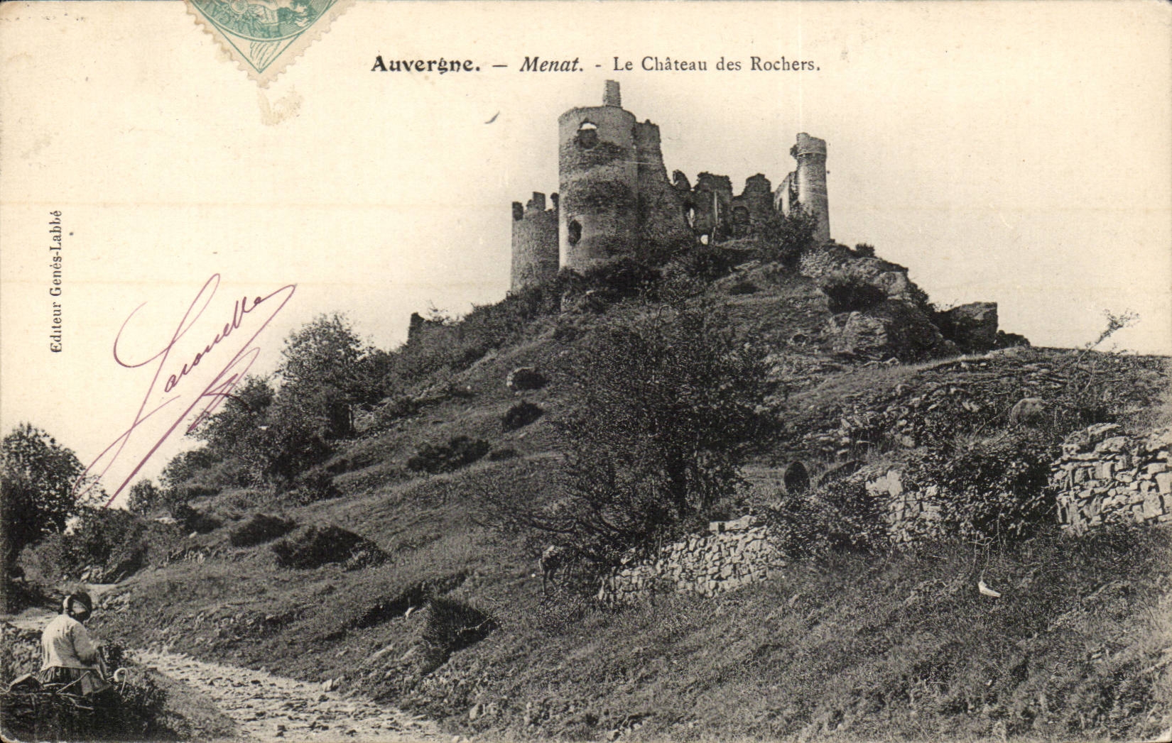 CPA Menat Le chateau des rochers