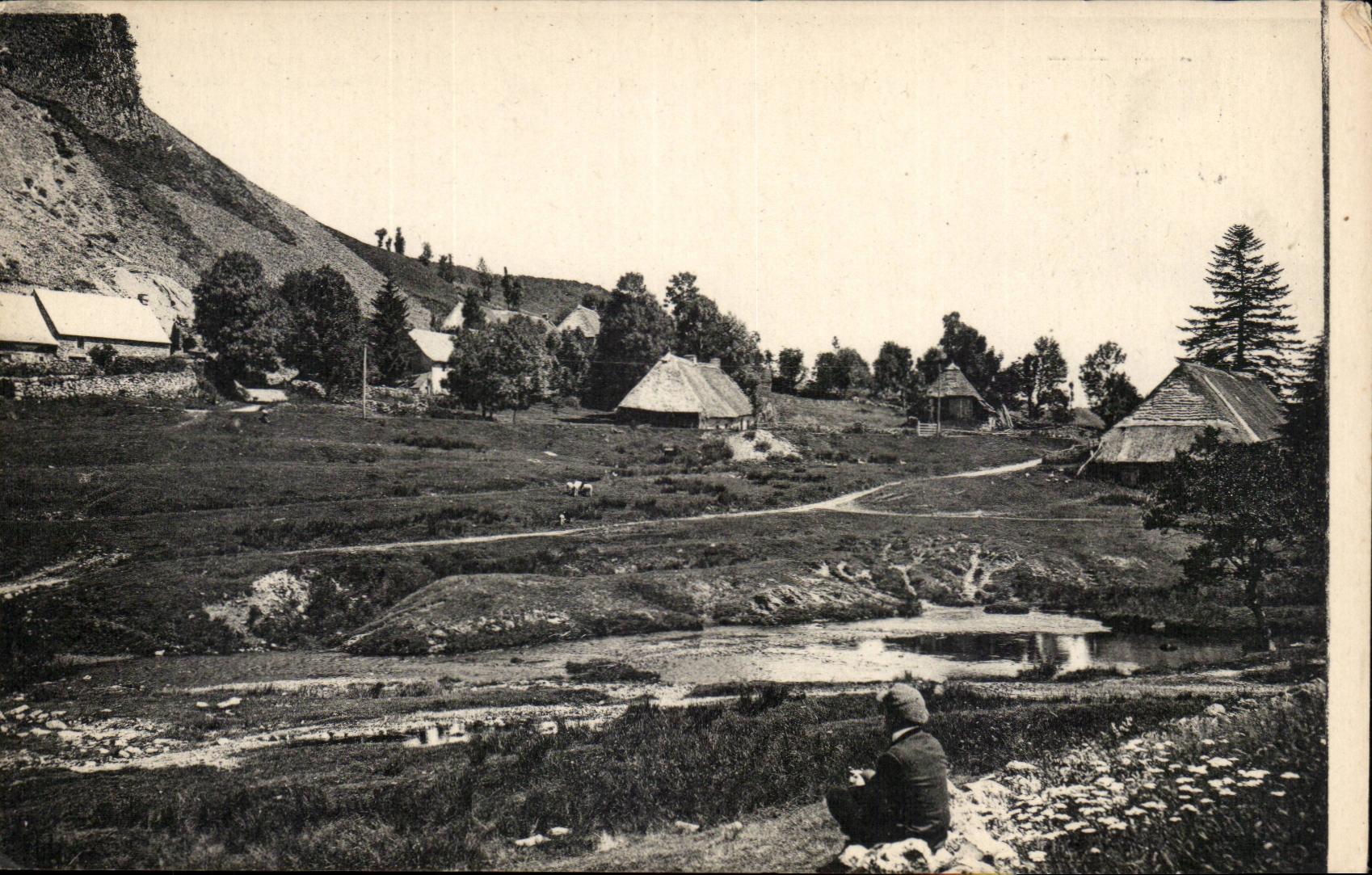 Paysage d'Auvergne — Village près Picherande — Chicorée à la Ménagère