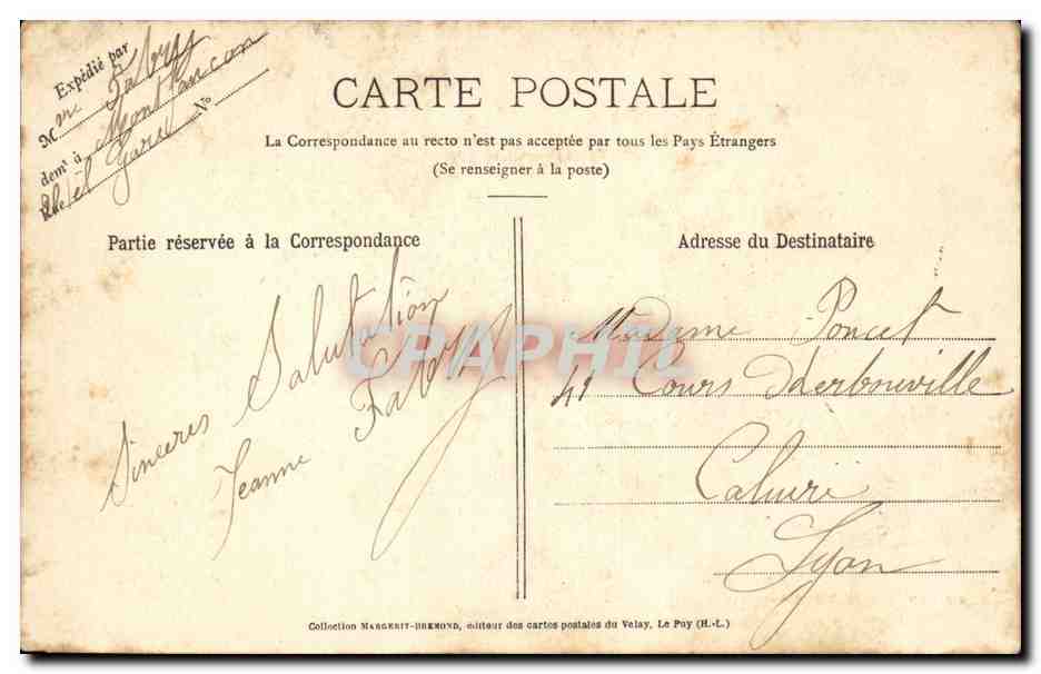 Les Dentellières Auvergnates — L'Auvergne Illustrée n°885 — Chiche M. B. Rep. Int. — Reverso