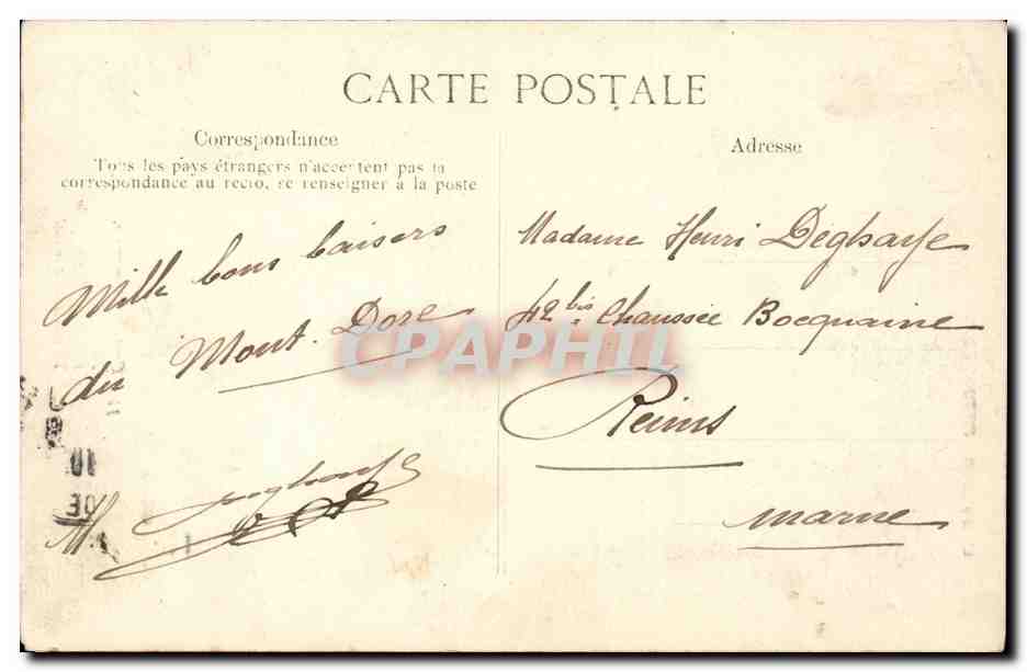 L'Auvergne pittoresque — Gentille Auvergnate, Au regard distrait, Prends garde à la jatte, Tu vas lomber le lait — Éditeur E.D. n°33 — Verso