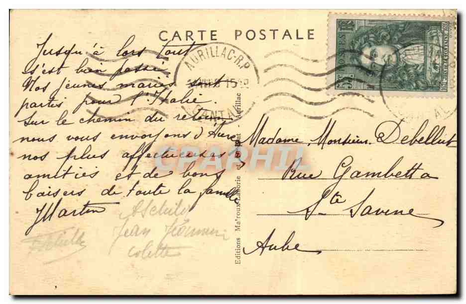 CPA En Auvergne La bourre ( folklore costume danse ) — Verso