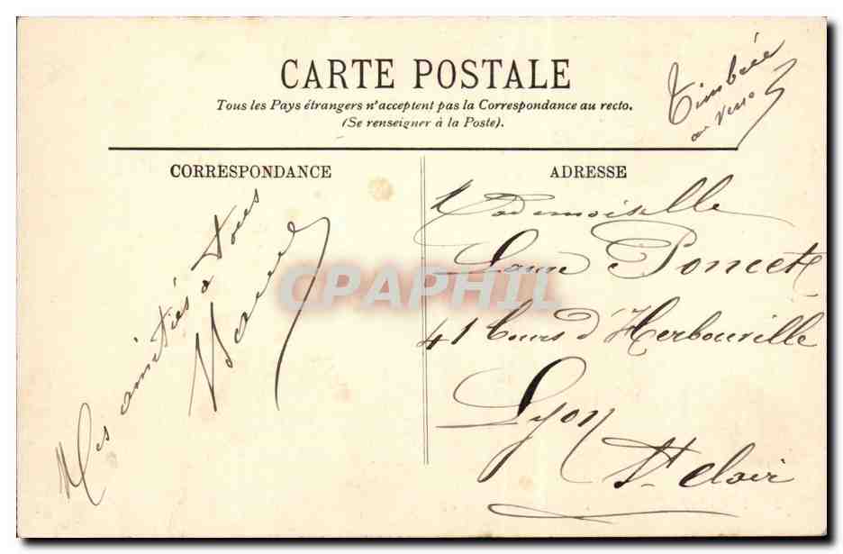 CPA Auvergne La bourree ( folklore costume ) — Verso