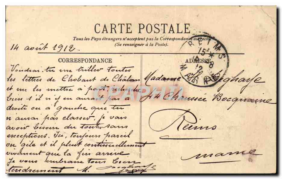 Types d'Auvergne — Le Gouter — LL. — Verso