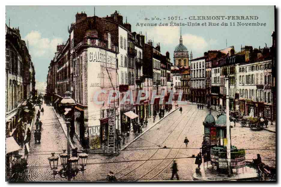 Clermont-Ferrand — Avenue des États-Unis et Rue du 11 Novembre — J. Gaattefongas Edit. (P.-de-D.)