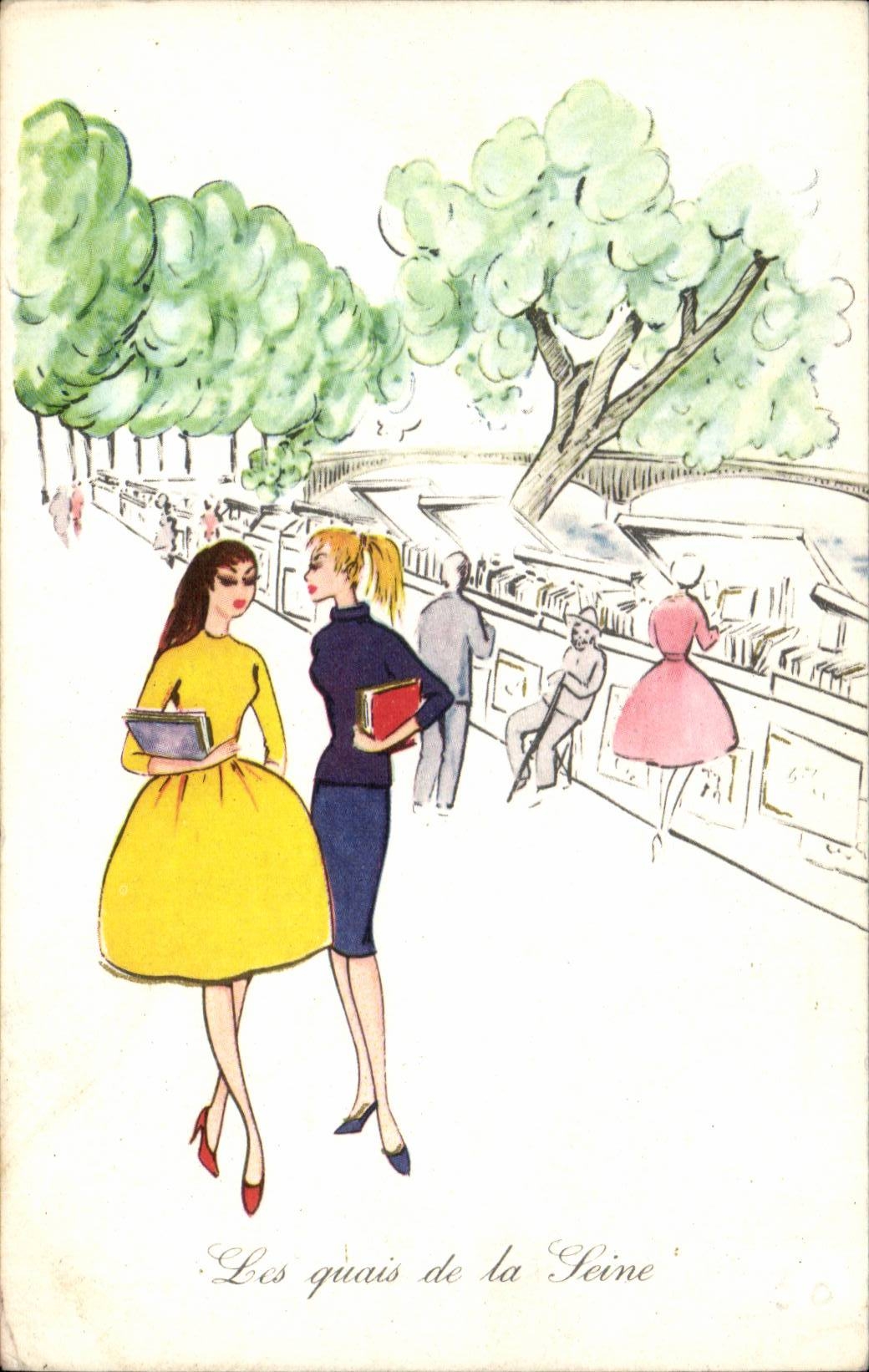 Paris Les Quais de la Seine - Illustration - Souvenir - CPA 