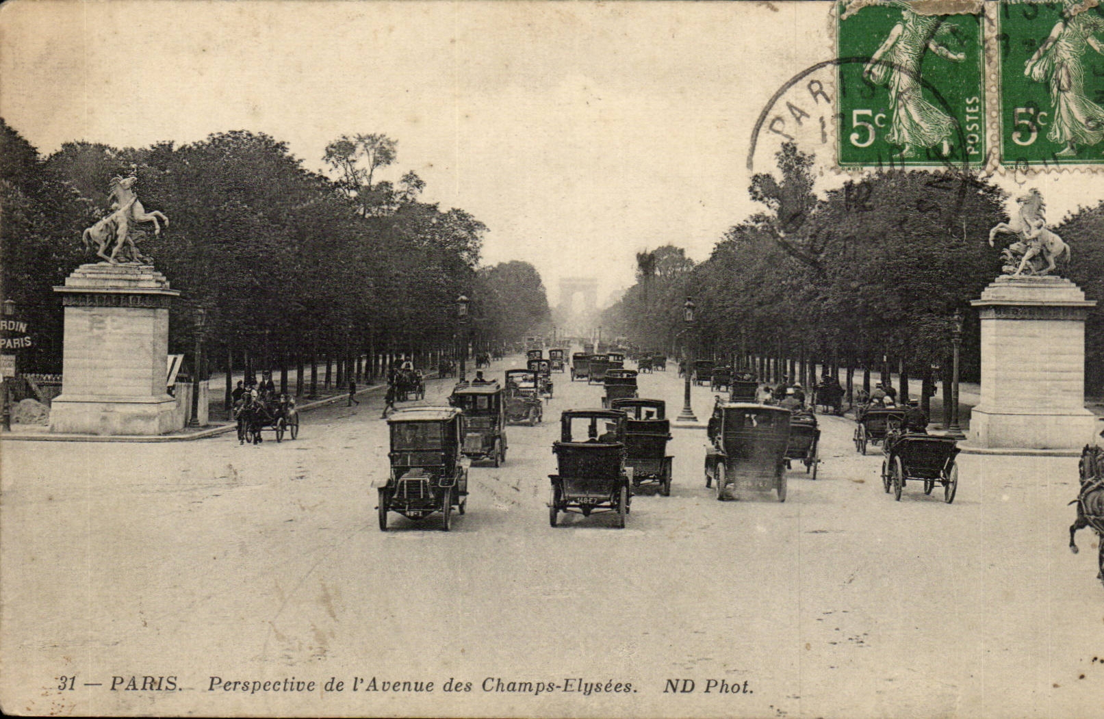Paris 7 - Perspective de L'Avenue Champs Elysees - CPA 