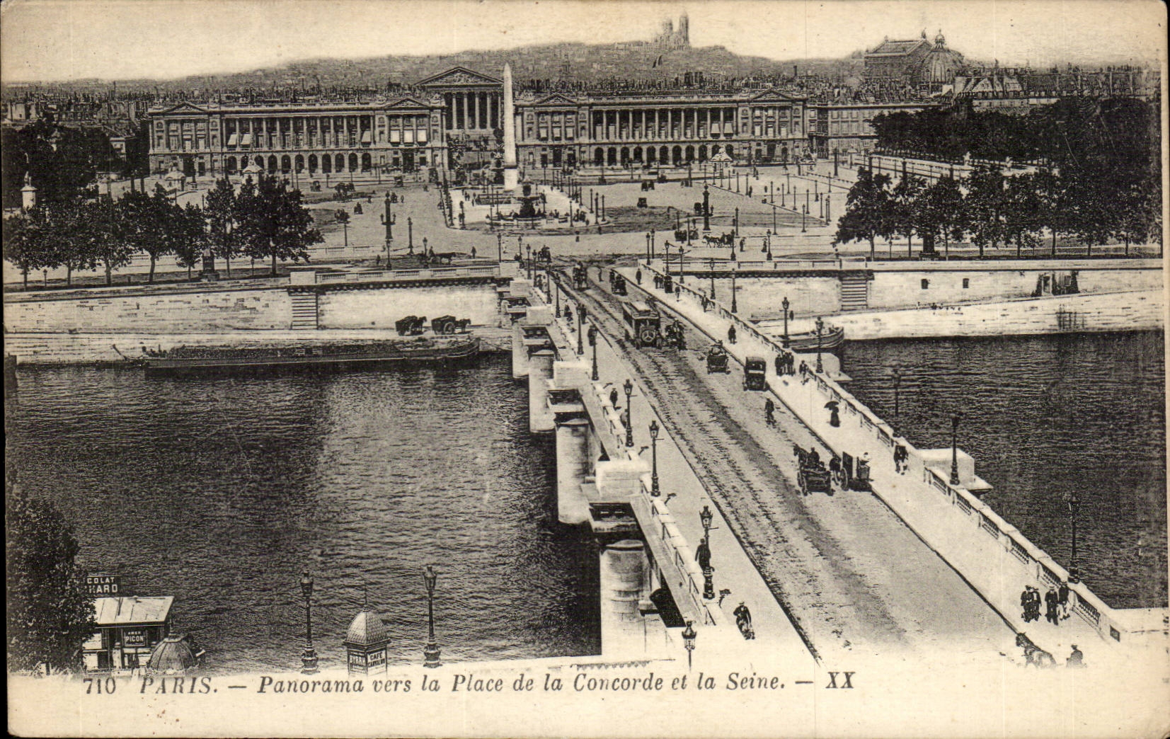Paris 8 - Panorama vers la Place de la Concorde et la Seine - CPA 