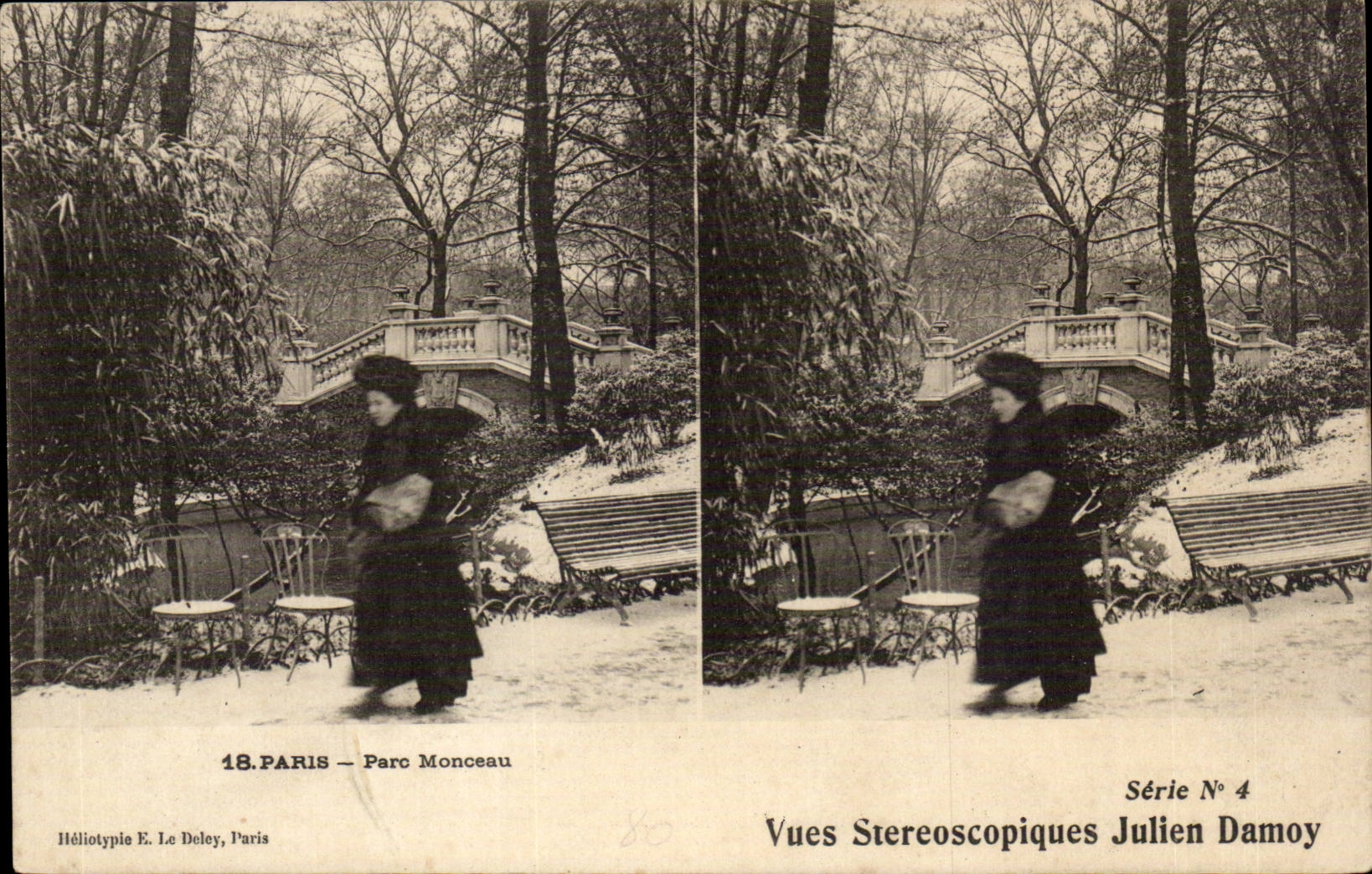Paris - Parc Monceau — vue stéréoscopique — Héliotypie E. Le Deley, Paris, Série N° 4