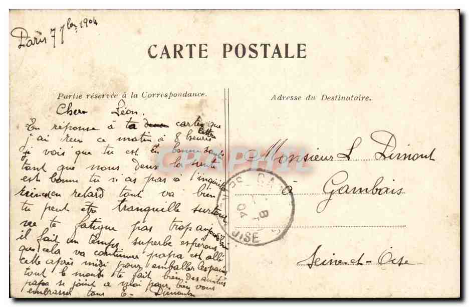 Paris 1 - Place du Chatelet - CPA  — Rückseite