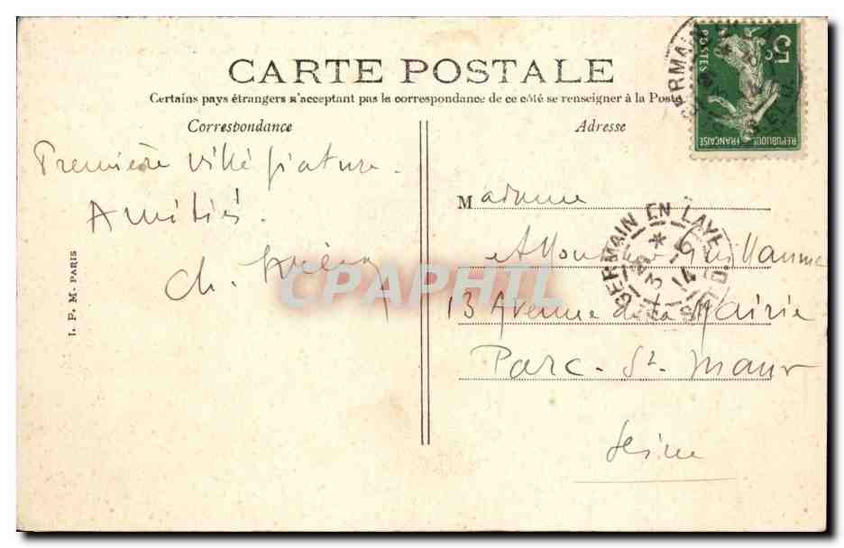 St Germain en Laye - L'Avenue des Loges - CPA  — Verso