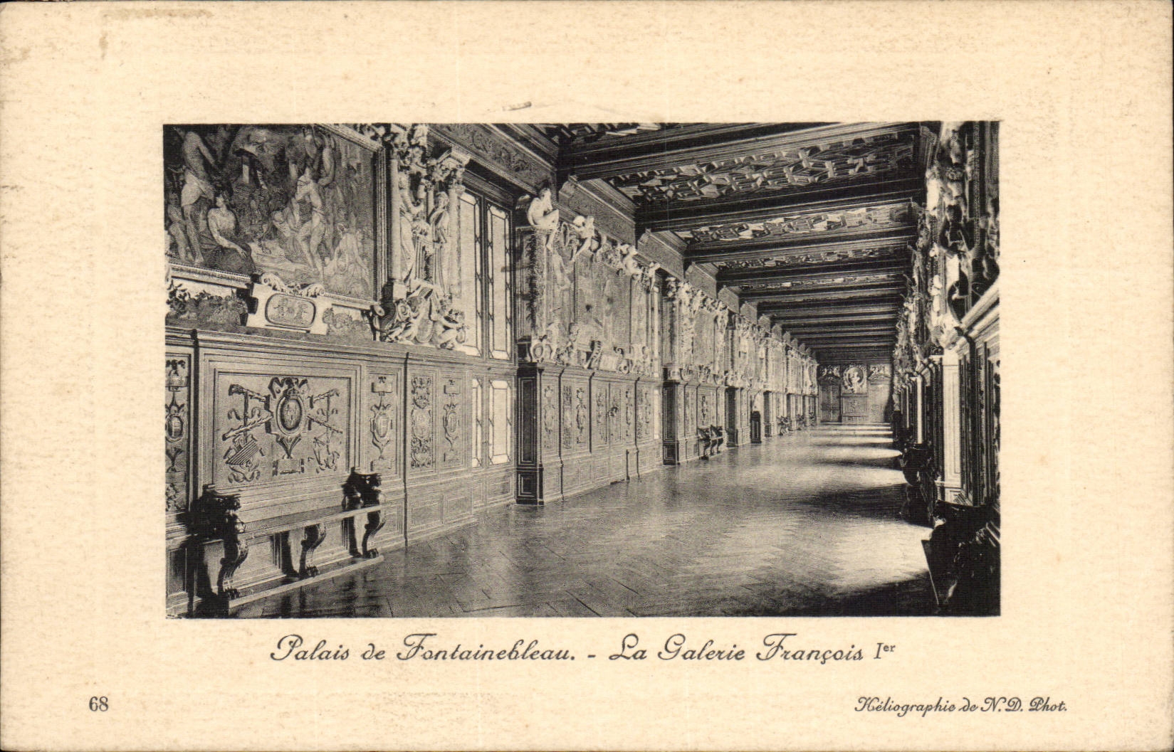 Palais de Fontainebleau - La Galerie François 1er — Héliographie de N.D. Phot.