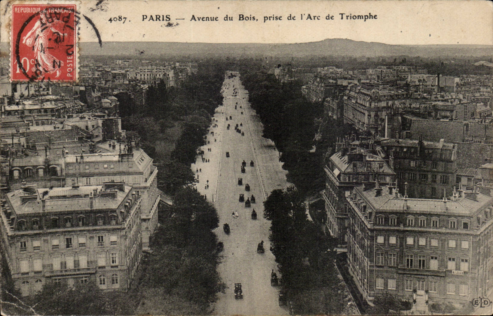 Paris 8 - Avenue du Bois prise de l'Arc de Triomphe - CPA 