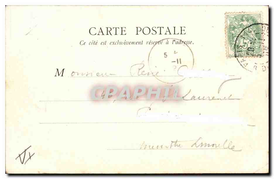 Paris CPA la Seine au pont du Carrousel — Rückseite