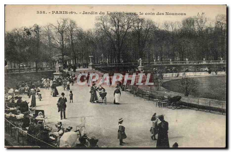 Paris CPA Jardin du Luxembourg Le coin des nounous