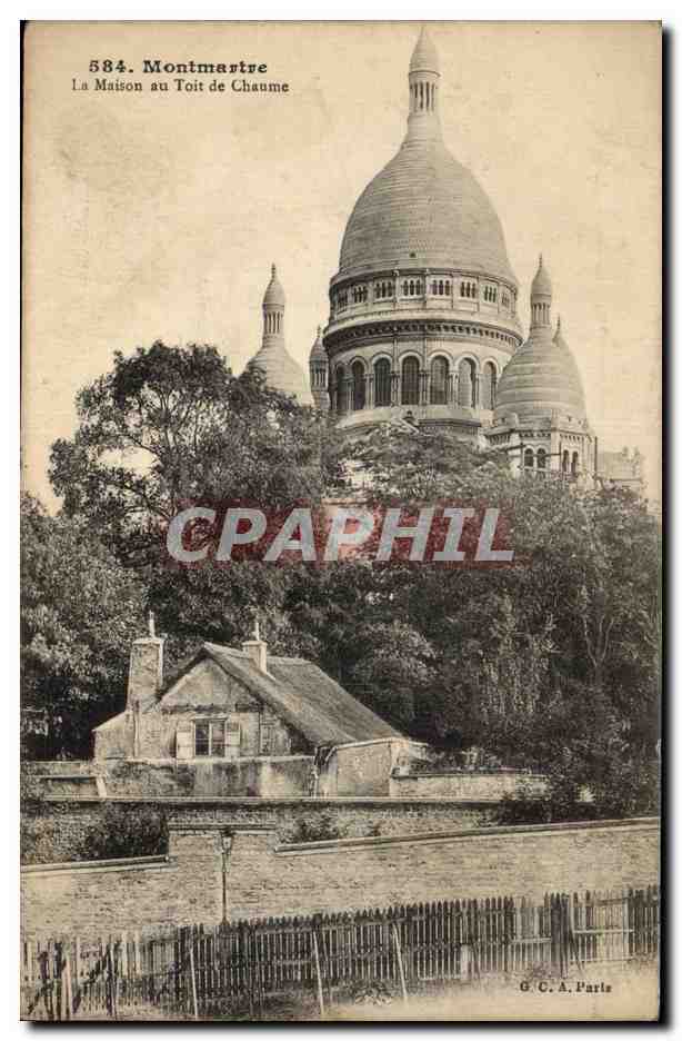 Paris CPA La maison au toit de chaume (Montmartre)