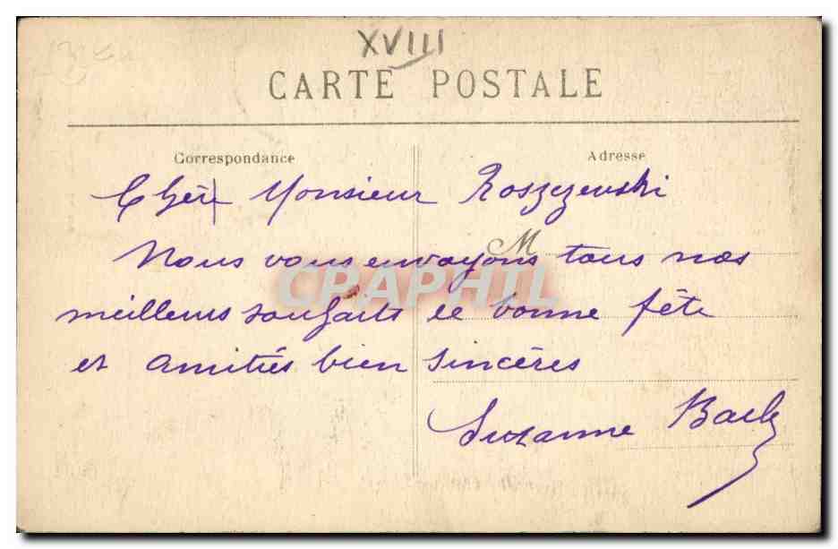 Paris CPA La maison au toit de chaume (Montmartre) — Rückseite