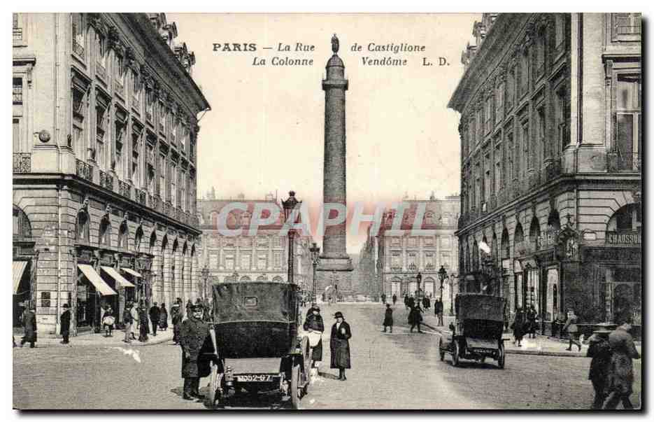 CPA Paris La rue de Castiglione La colonne Vendome