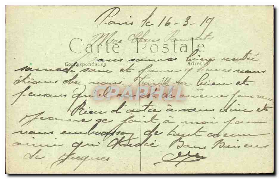 CPA Paris La rue de Castiglione La colonne Vendome — Rückseite