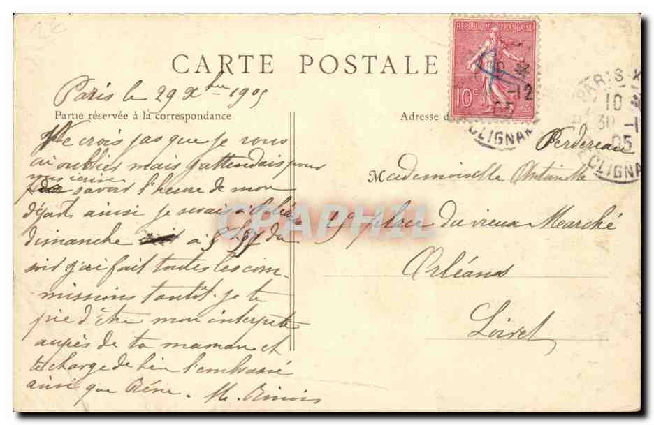 CPA Paris Buttes Chaumont — Rückseite