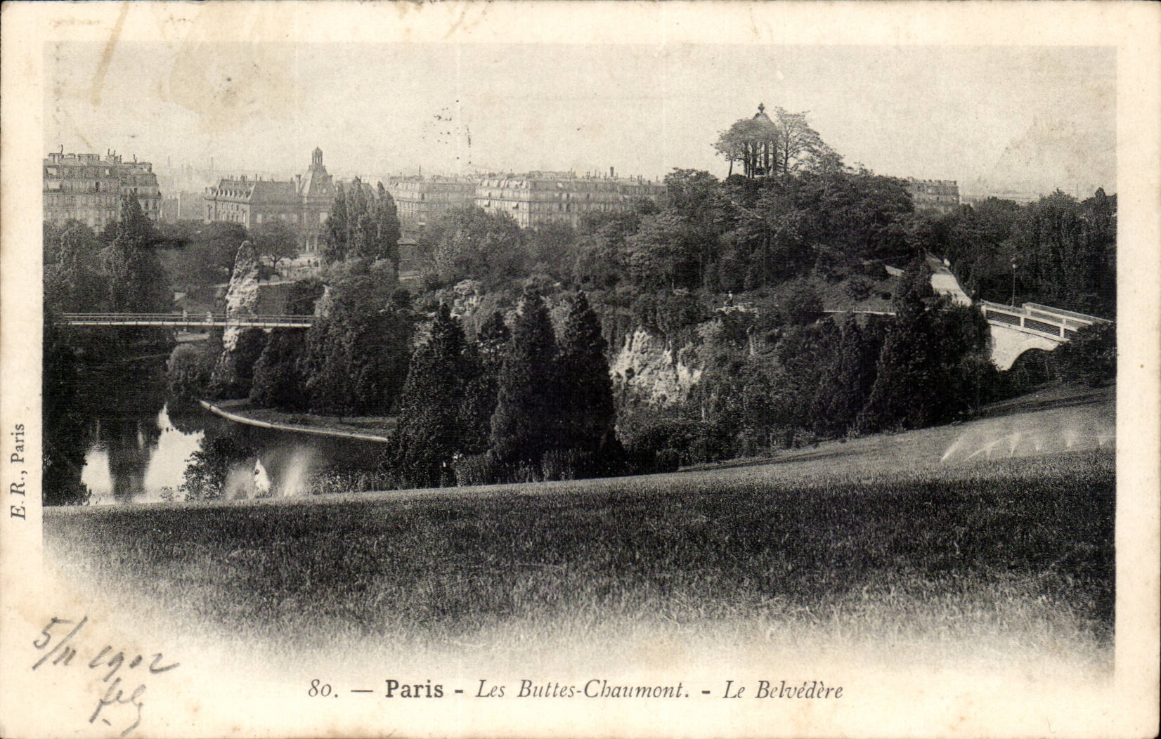 CPA Paris Les Buttes Chaumont Le Belevedere