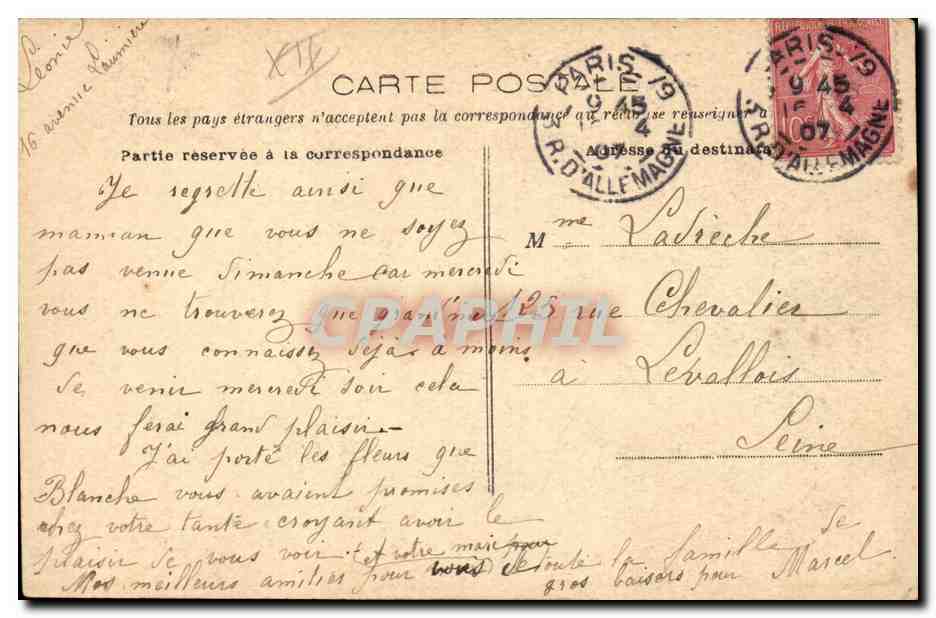 CPA Paris Buttes Chaumont Route circulaire du lac — Rückseite