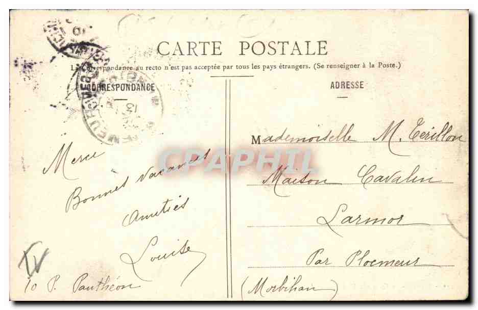 Tarjeta postal antigua París La quai aux Fleurs (mercado) TOP — Reverso