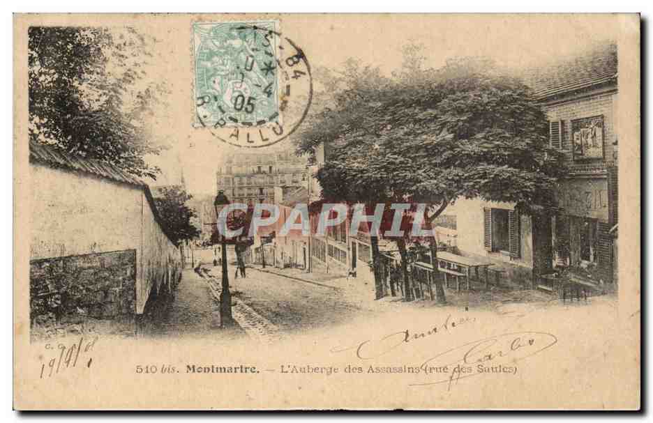 CPA Paris Montmartre L'auberge des assassins (rue des Saules)