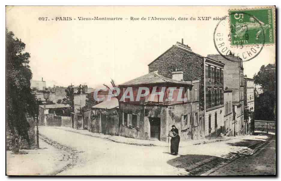 CPA Paris Montmartre rue de l'abreuvoir date du 17eme