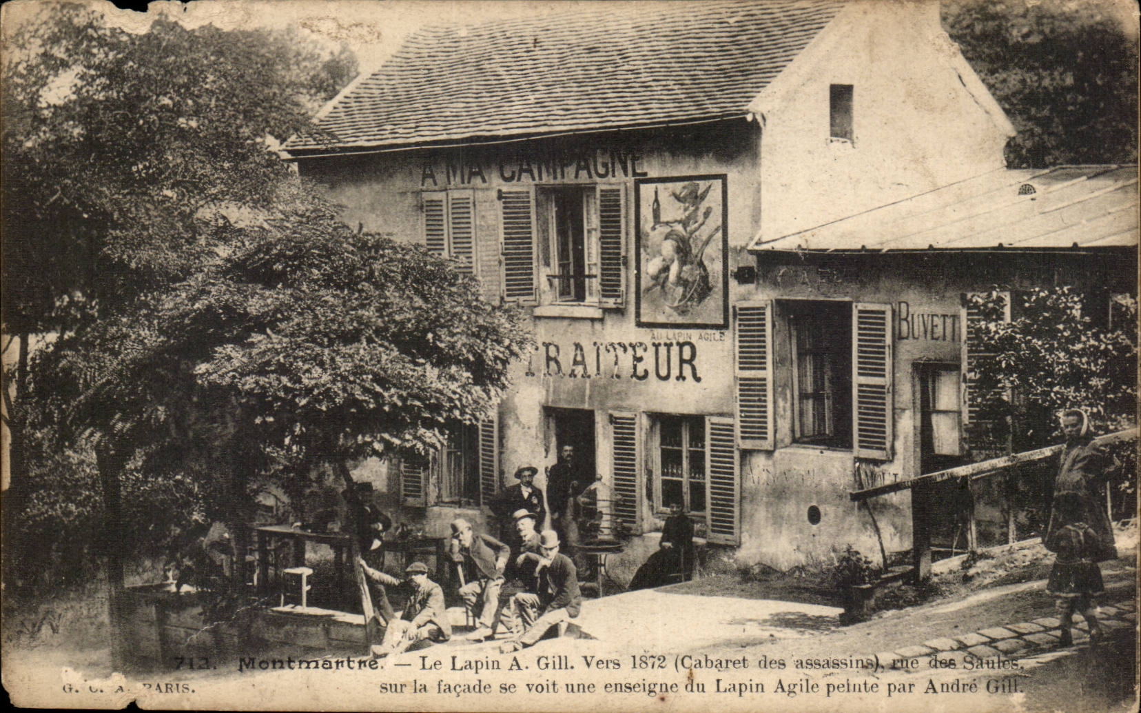 CPA Paris Montmartre Le lapin A Gill vers 1872 (cabaret des assassins) Lapin Agile