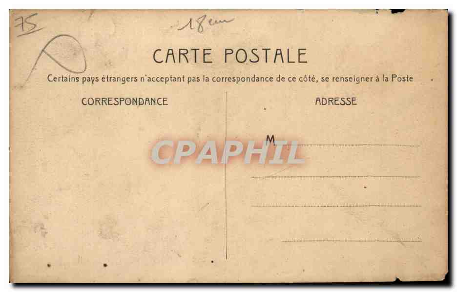 CPA Paris Montmartre Le lapin A Gill vers 1872 (cabaret des assassins) Lapin Agile — Rückseite