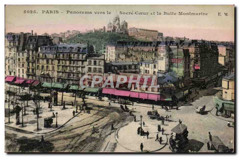 CPA Paris Panorama vers le Sacre Coeur et la Butte Montmartre