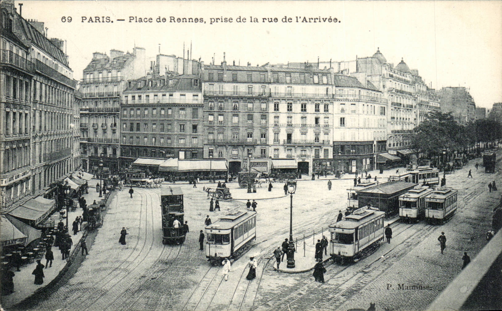 Parijs — Place de Rennes, beeld van de rue de l'Arrivée — P. Marivise, n°69