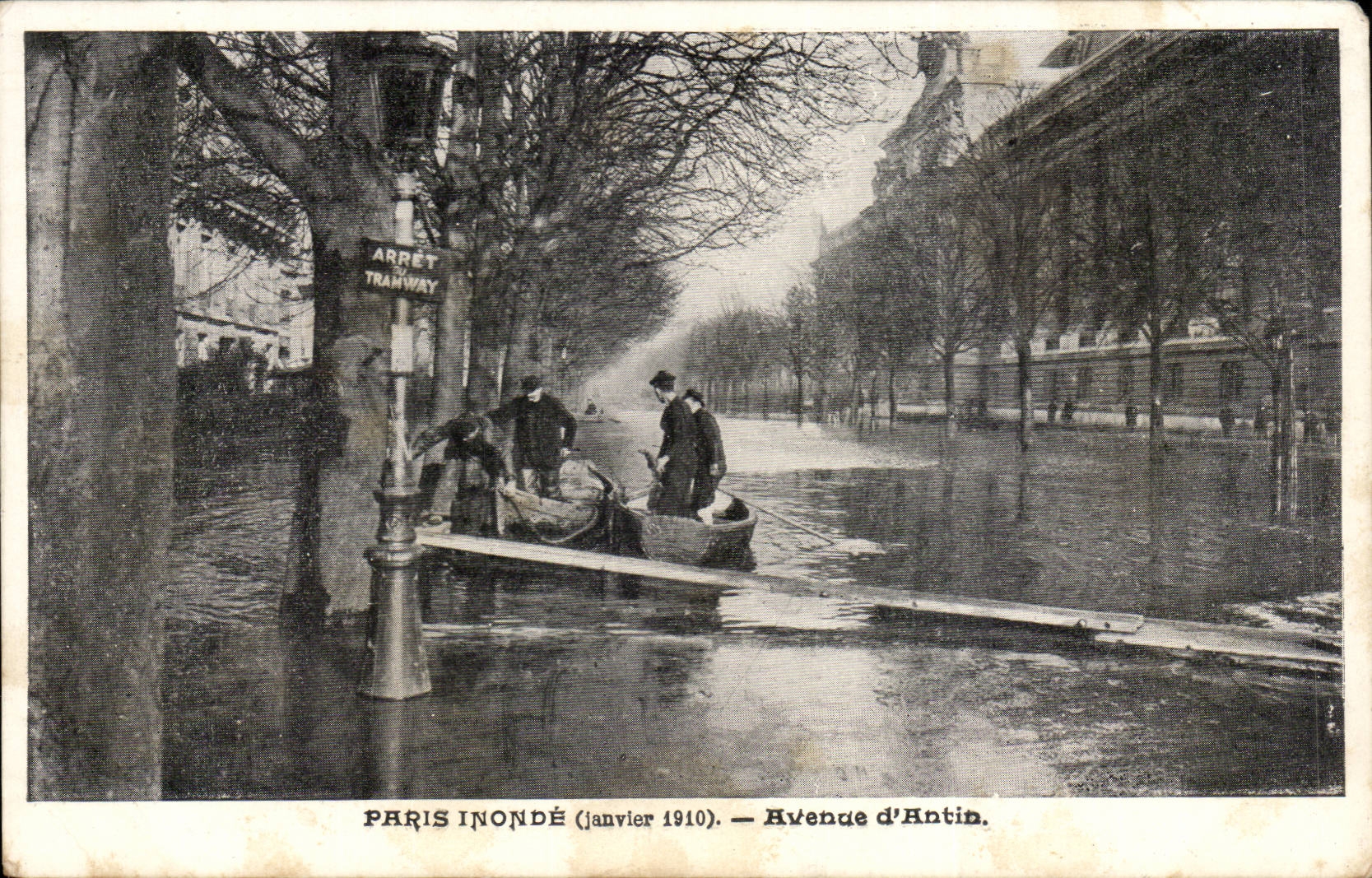 París inundado (enero de 1910) — Avenue d'Antin — editor no identificado