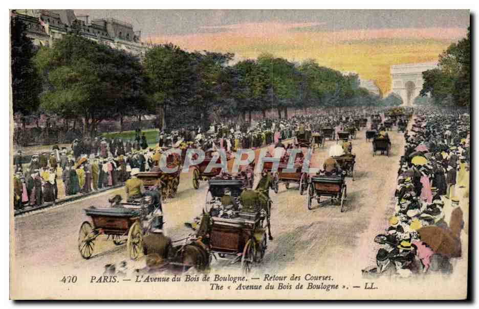 Paris - 16 - Avenue du Bois de Boulogne - Retour des Courses CPA 