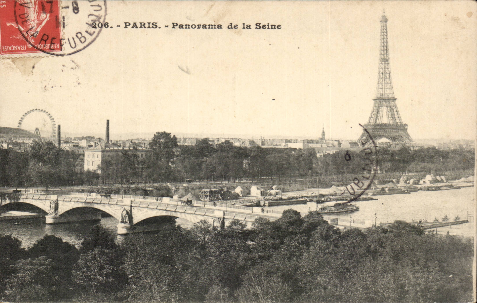 Paris 7 - Panorama de la Seine - Tour Eiffel - Eiffel Tower - CPA 
