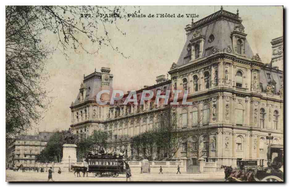 Paris 4 - Palais de l'Hotel de Ville - tramway - CPA 