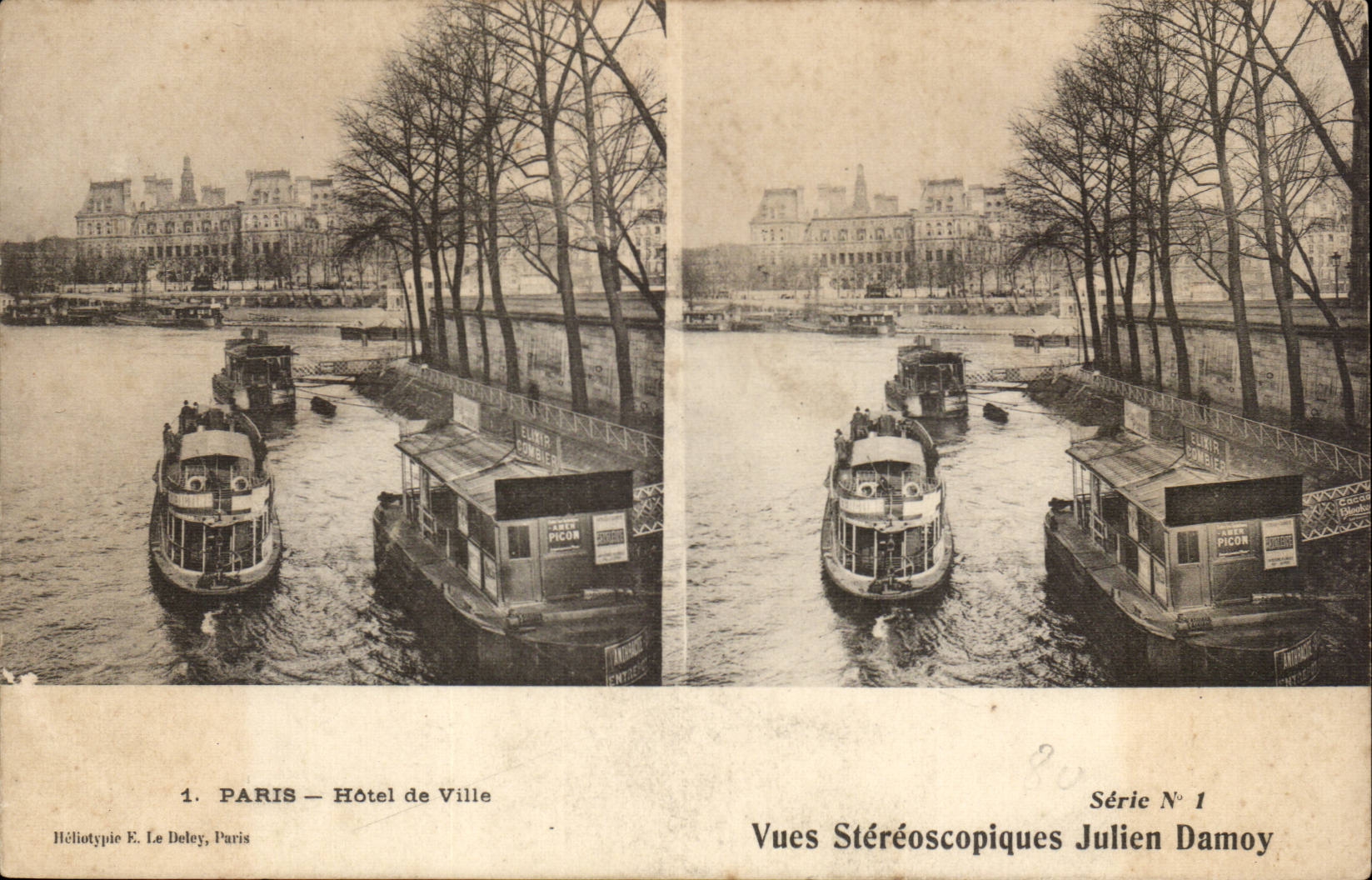 PARIS — Hôtel de Ville — Héliotypie E. Le Delay, Paris, Série N°1