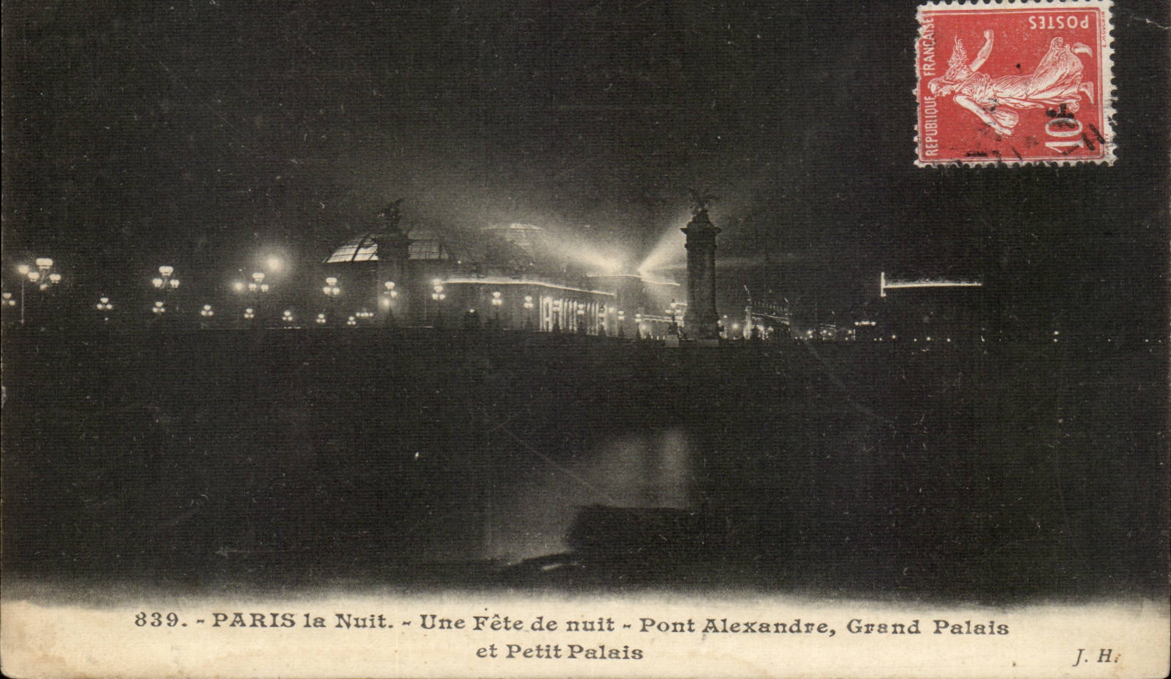 Paris 8 - Une fete de Nuit - Pont Alexandre Grand Palais et Petit Palais - CPA 